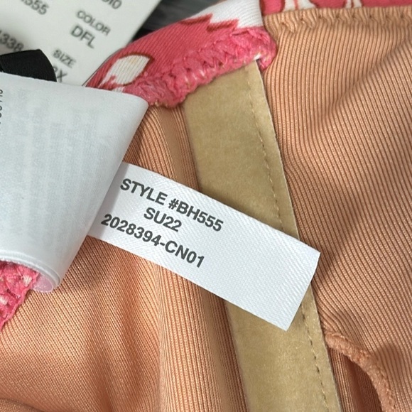 J. Crew O-Ring Bandeau Bikini Top Women's Plus 3X Pink Tossed Floral New BH555 - Picture 11 of 13